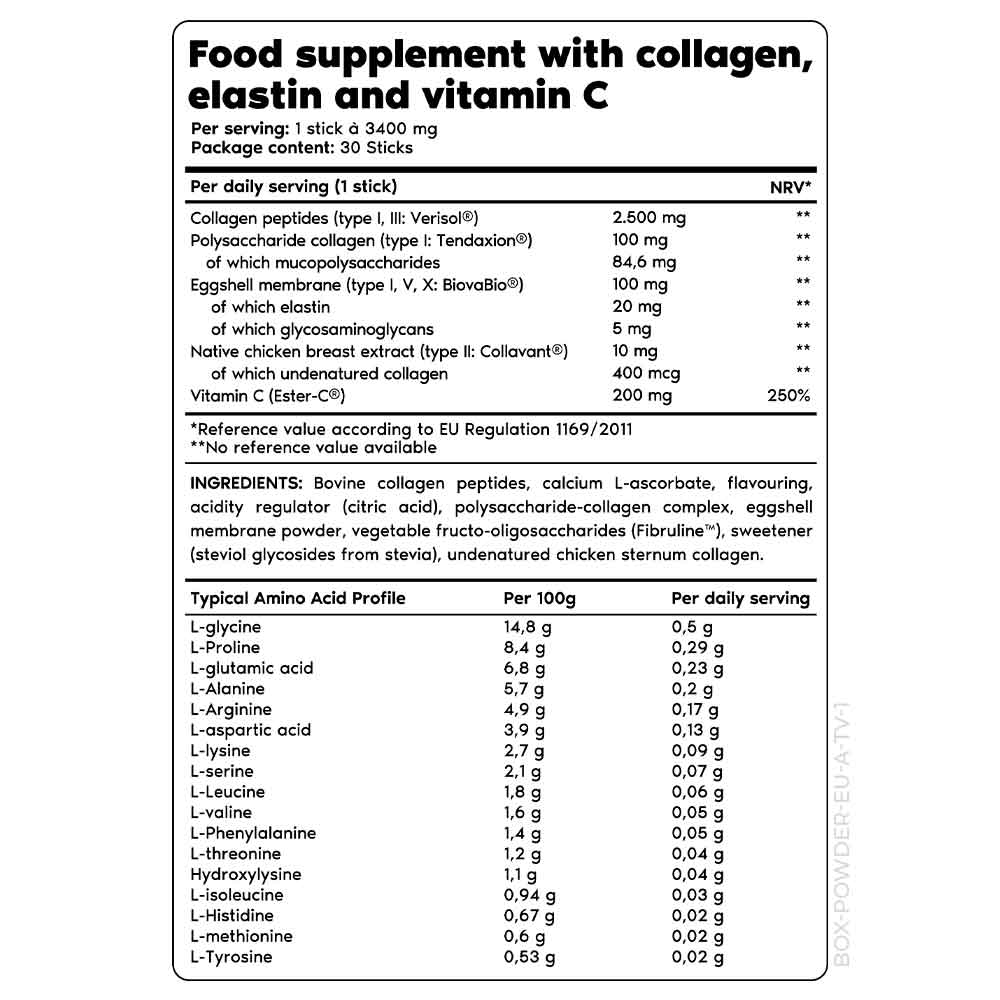 Supplement facts per serving